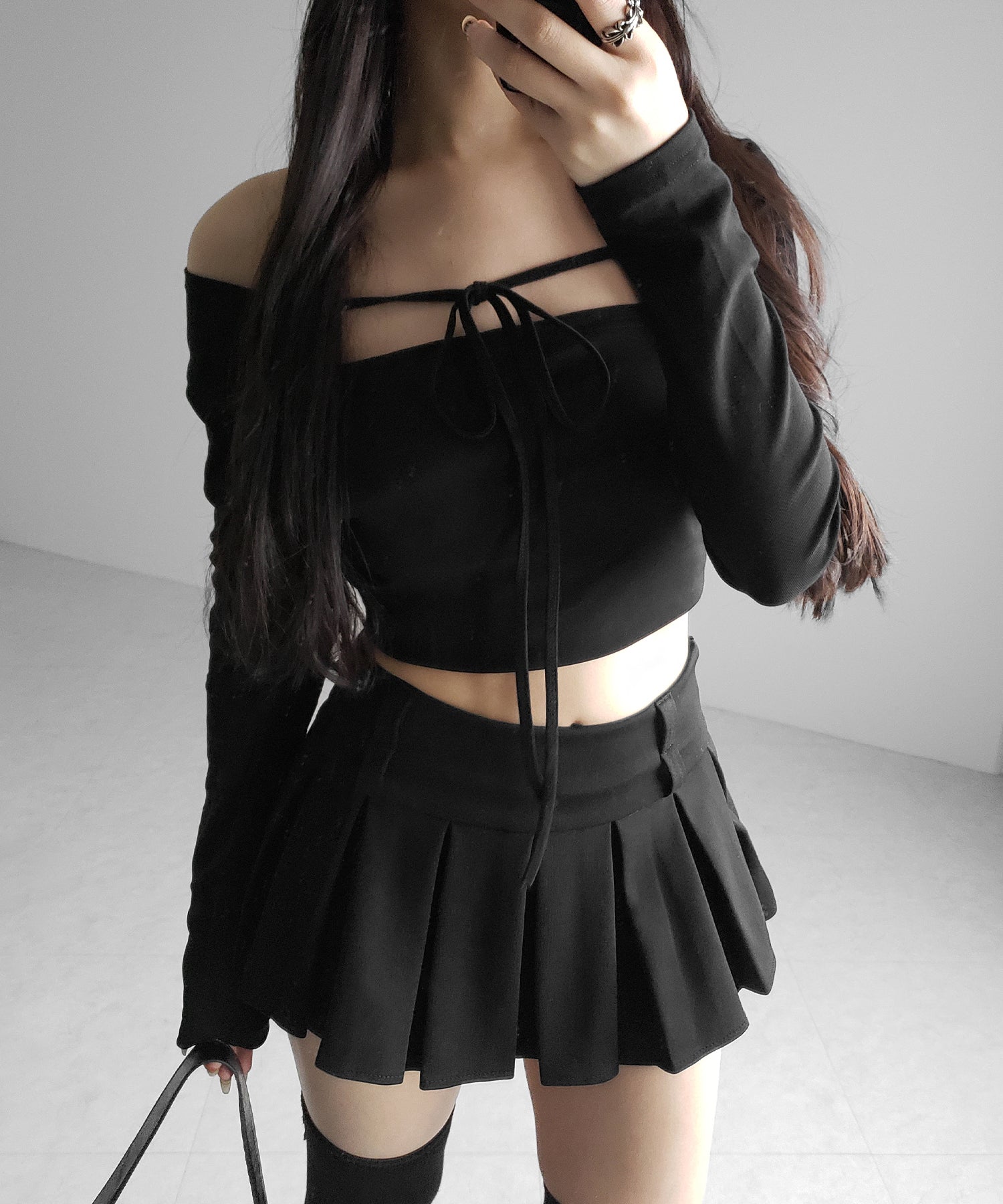 【 インパン裏地付 】プリーツスウェットマイクロミニスカパン ／ plests sweat micro mni skirt pants
