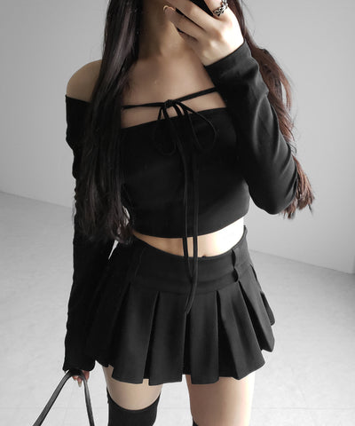 【 インパン裏地付 】プリーツスウェットマイクロミニスカパン ／ plests sweat micro mni skirt pants