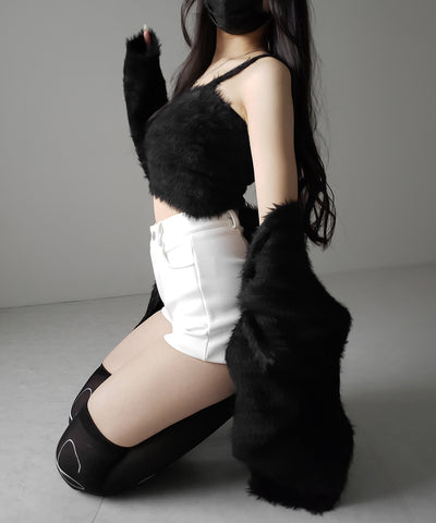 裏起毛ハイウエストタイトスパンショートパンツ ／ urakimo high waist tight span short pants