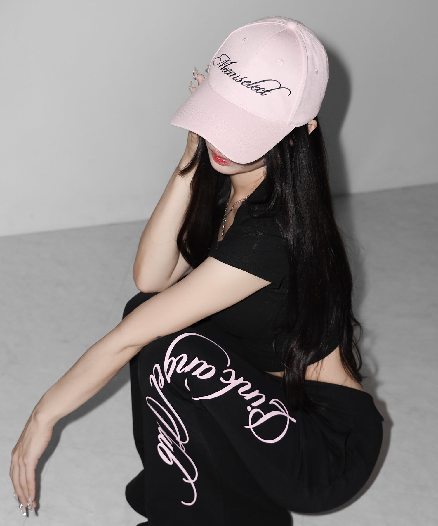 【 PINK ANGEL CLUB 】lettering LOGO embroidery CAP ／ レタリングロゴ刺繍キャップ