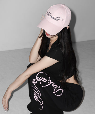 【 PINK ANGEL CLUB 】lettering LOGO embroidery CAP ／ レタリングロゴ刺繍キャップ
