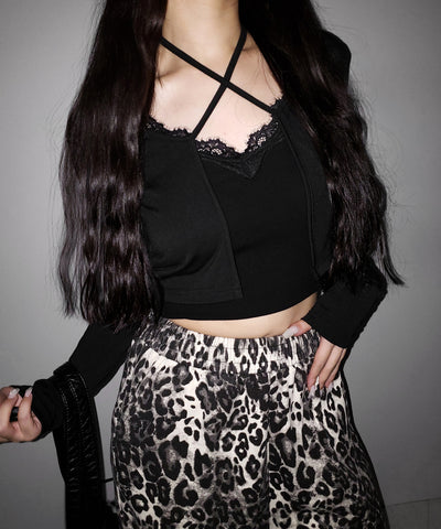 【 ２color 】ヴィンテージライクレオパードツイルワイドパンツ ／ vintage like leopard twill wide pants
