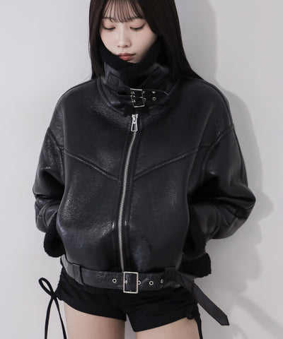 B-3ヴィンテージレザーボアムートンジャケット ／ B-3 vintage leather boa mouton jacket