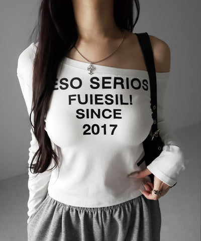 コンパクトロゴワンショルルーズロンT ／ compact logo one-Shoulder loose long-sleeve T-Shirt
