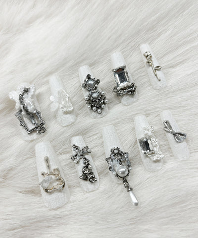 【 限定先行販売 】wishcore angel pearl white nail tips