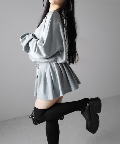 オーバースウェットフレアミニワンピース ／ over sweat flare mini onepiece