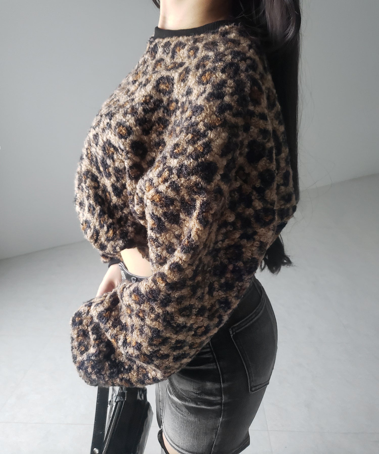 【 ２WAY 】レオパードショートボアプルオーバー ／ 2WAY reopard short boa pullover