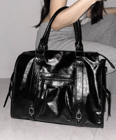 ヴィンテージフェイクレザーボストンエディターズバッグ ／ vintage fake leather boston editors bag