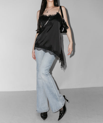 ランジェリーサテンレースキャミチュニック ／ lingerie satin lace camisole tunic