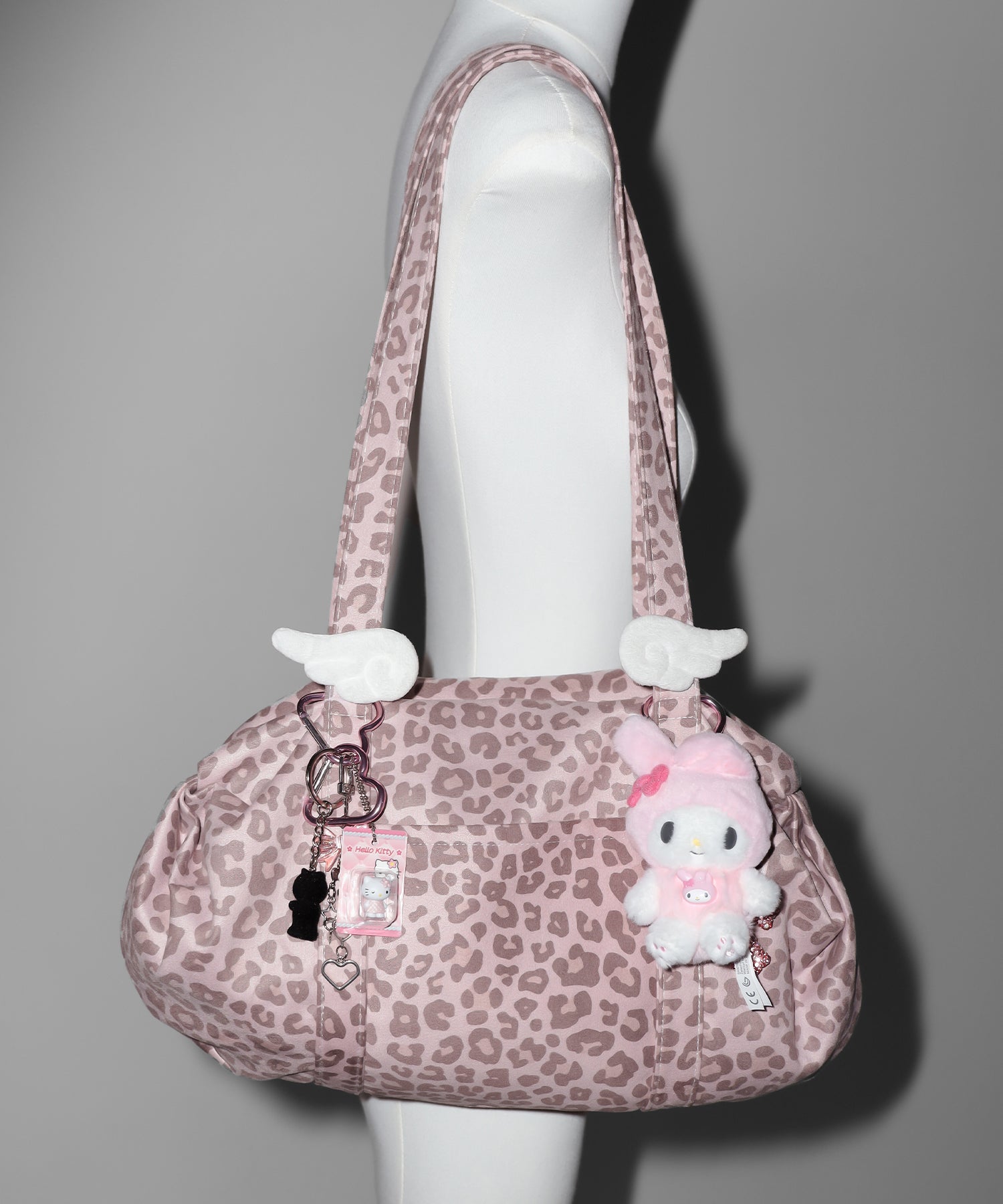 ヴィンテージライクピンクレオパードミニボストンショルダーバッグ　／ vintage like pink leopard mini boston shoulder bag