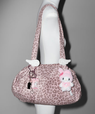ヴィンテージライクピンクレオパードミニボストンショルダーバッグ　／ vintage like pink leopard mini boston shoulder bag