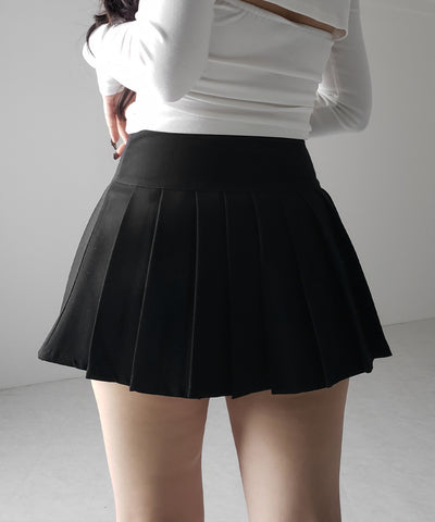 【 ２color 】プリーツマイクロミニスカパン ／ pleated micro mini skirt pants