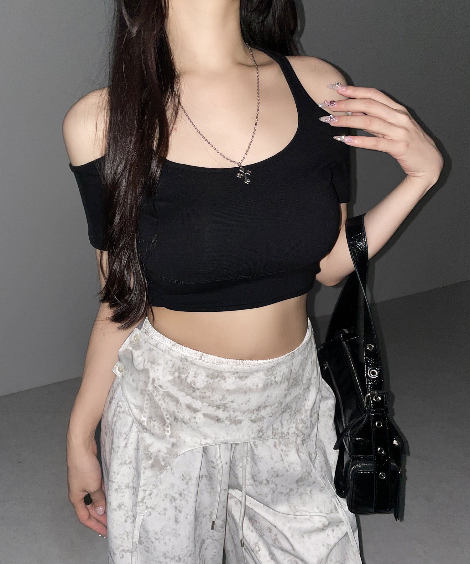 ガーターレイヤードヴィンテージタックワイドパンツ ／ garter layered vintage tack wide pants