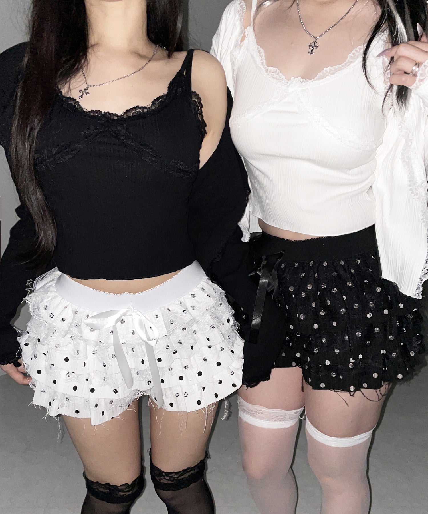 ドットレースフリルショートパンツ ／ dot lace frill short pants