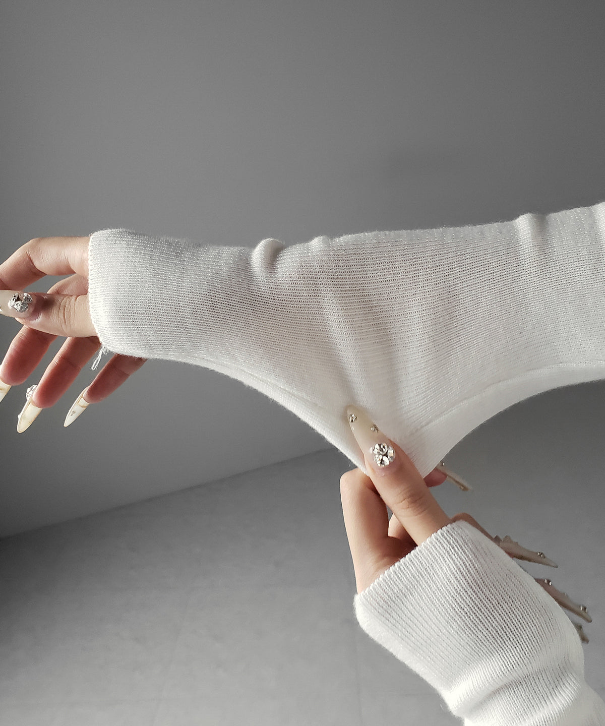 フリルギャザースクエアネック長袖ニットトップス ／ frill gather square neck longsleeve knit tops