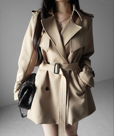 ウエストマークレディミドルトレンチコート ／ waistmark lady middle trench coat