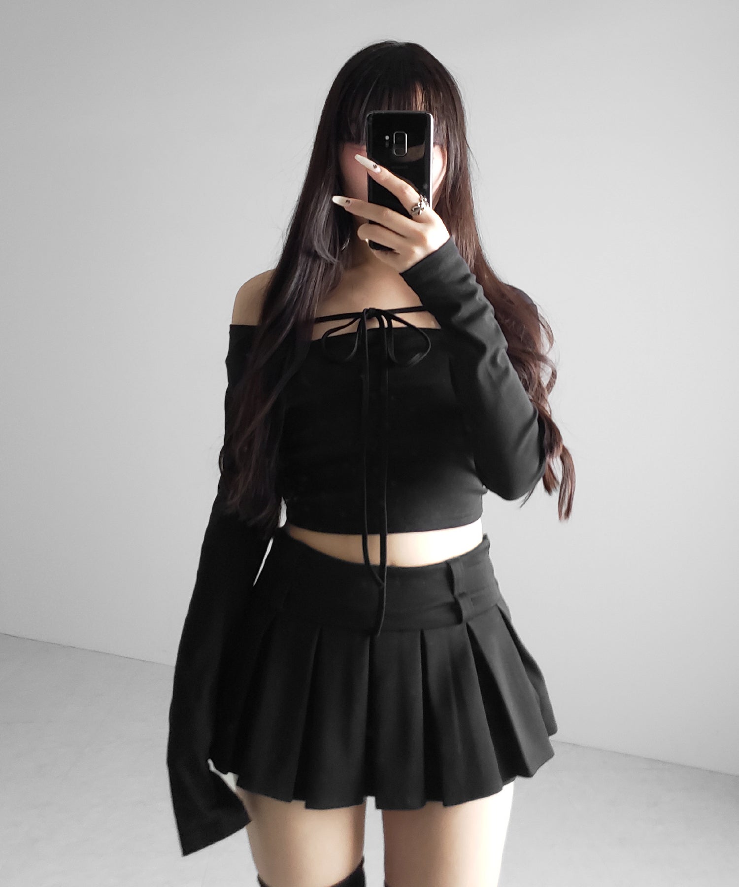 【 インパン裏地付 】プリーツスウェットマイクロミニスカパン ／ plests sweat micro mni skirt pants