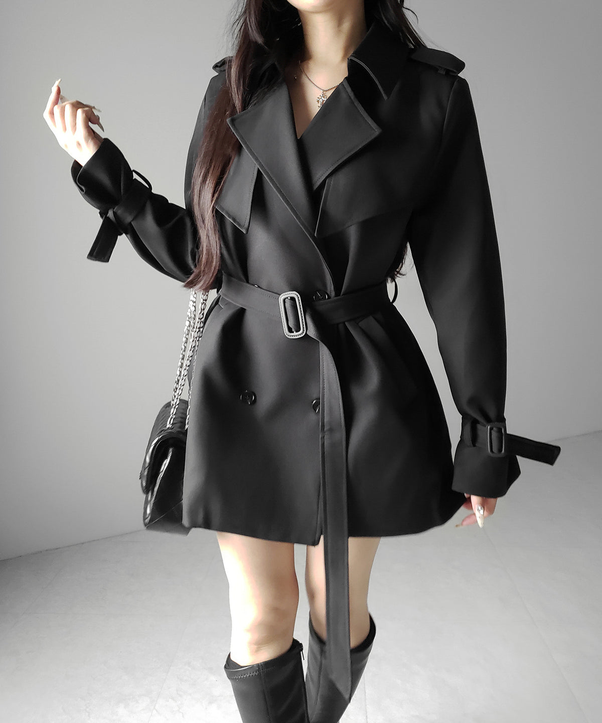 ウエストマークレディミドルトレンチコート ／ waistmark lady middle trench coat