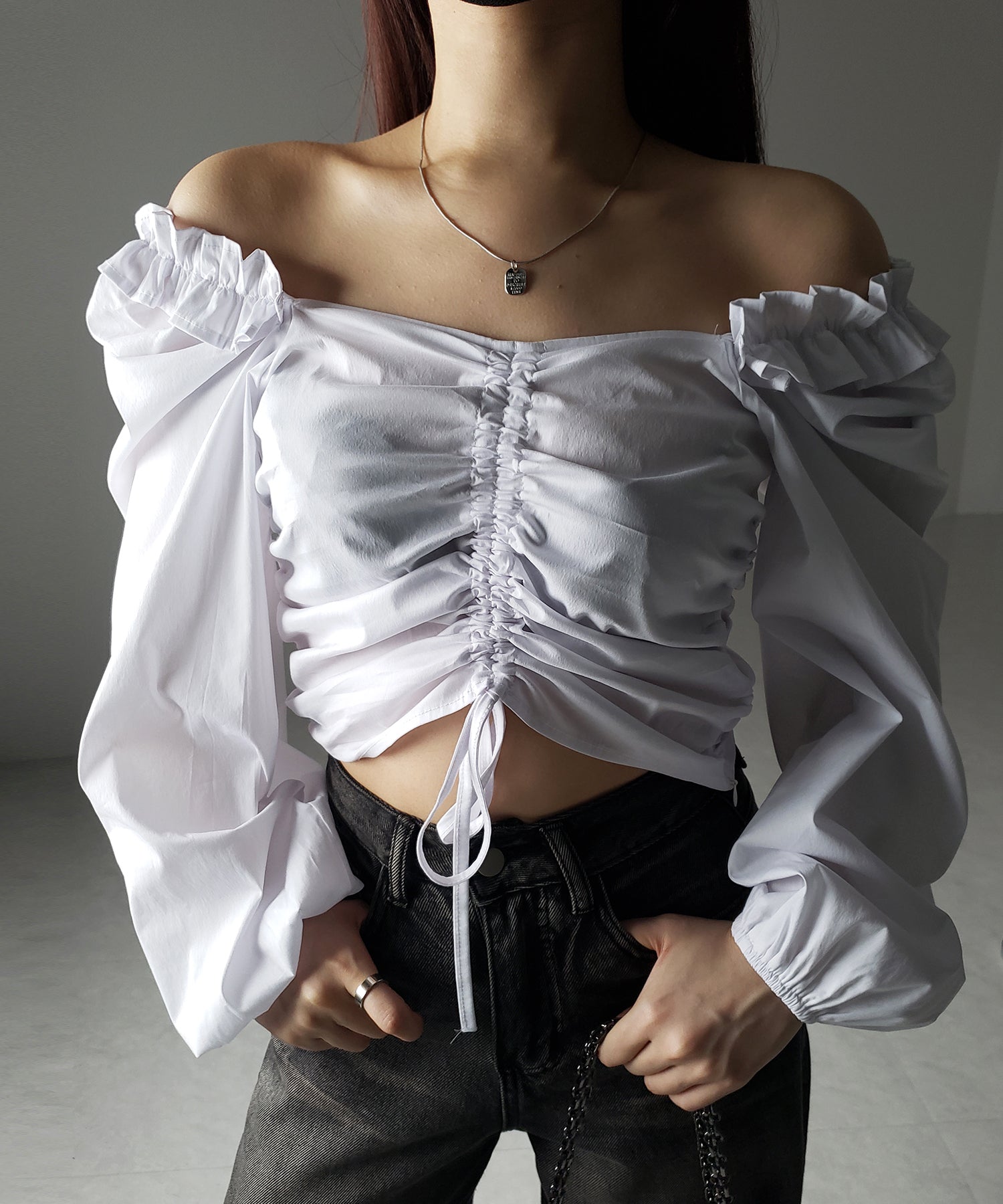 [2026 SUMMER COLLECTION]ブロードシャーリングパフスリーブブラウス[mb] main image 0