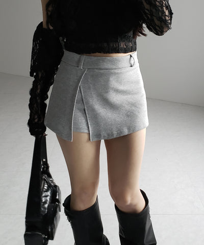 【 ２color 】レイヤードマイクロミニスカパン ／ layered micro mini skirt pants