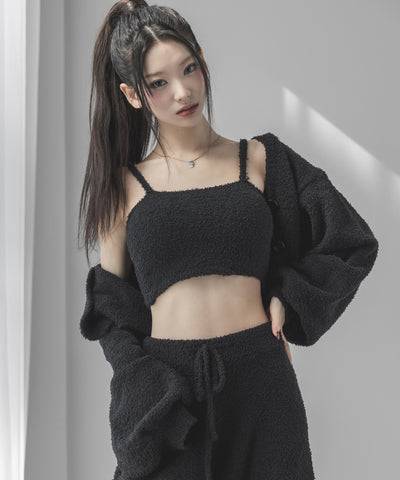 【セットアップ可能 】マシュマロタッチショートカーディガン ／ marshmallow touch short cardigan