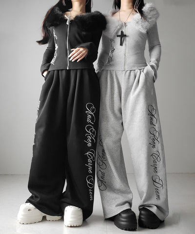 フェイクファー厚底クロッグサンダル ／ Fake fur platform clog sandals