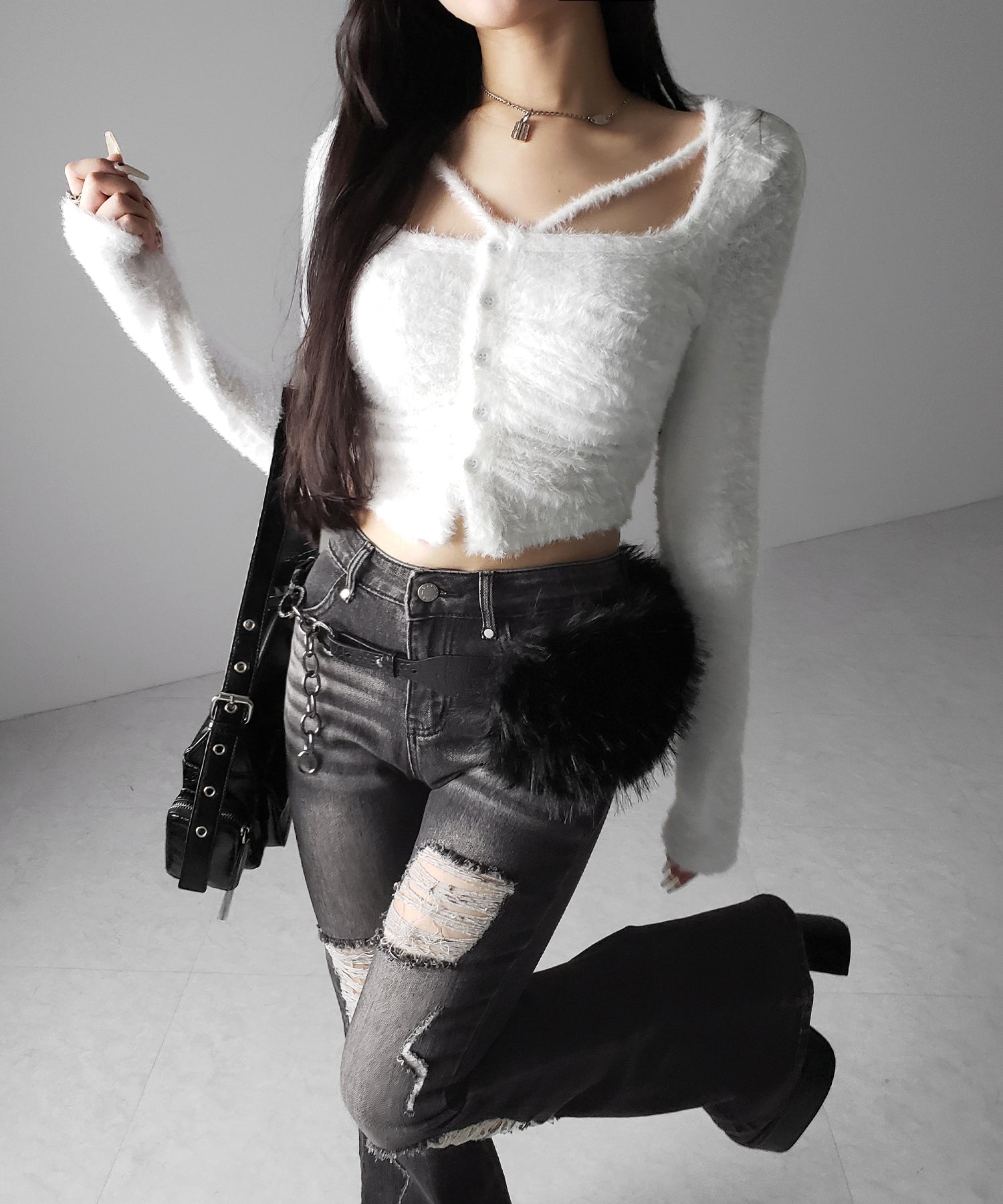 クラッシュダメージヴィンテージフレアデニム ／ crush damage vintage flare denim