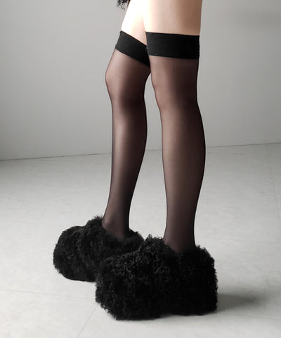 厚底テディボアサボサンダル ／ platform teddy boa sabo sandals