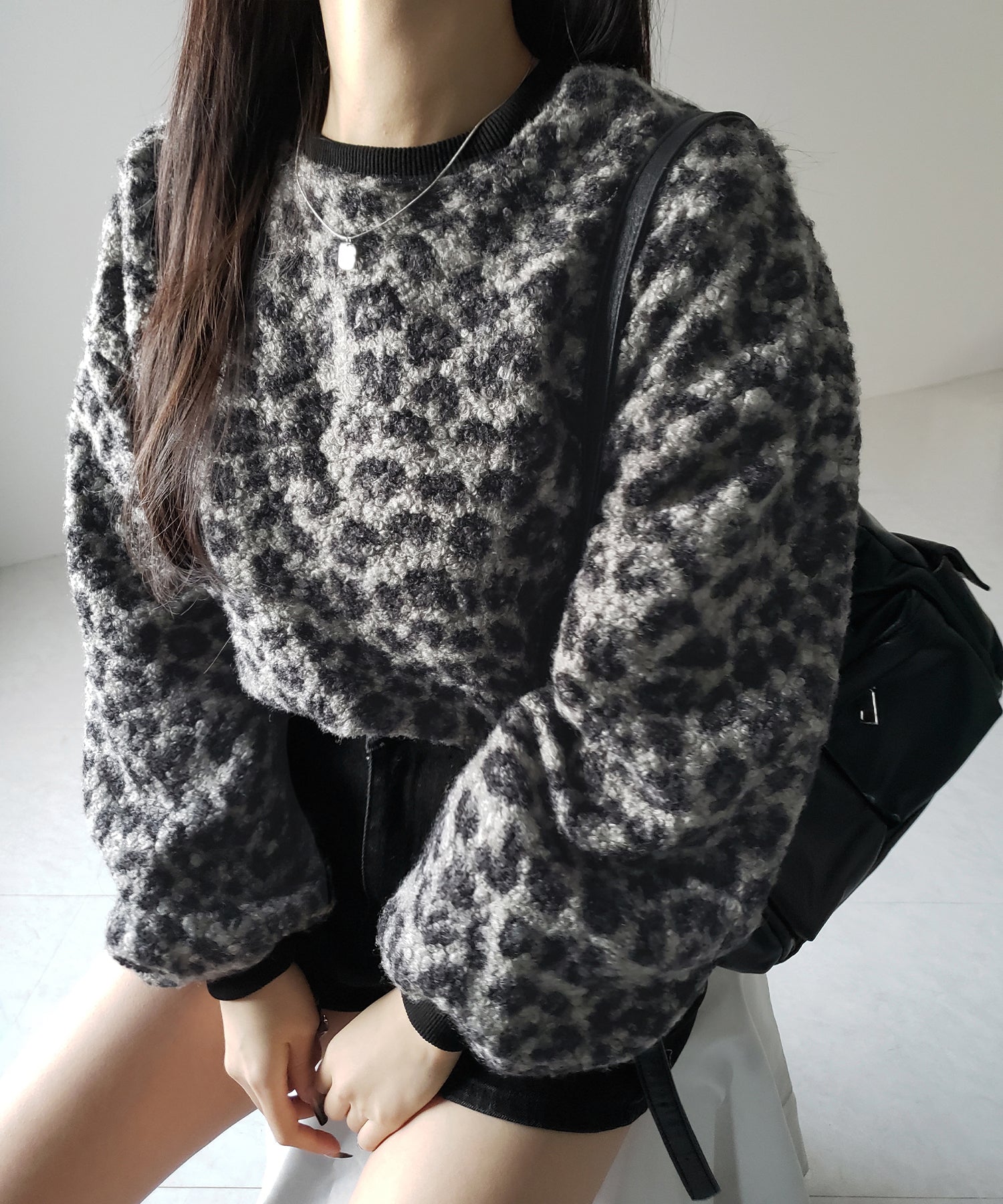 【 ２WAY 】レオパードショートボアプルオーバー ／ 2WAY reopard short boa pullover