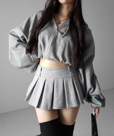 【 インパン裏地付 】プリーツスウェットマイクロミニスカパン ／ plests sweat micro mni skirt pants