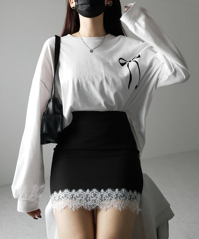 【 セットアップ着用可能 】サイドラインハイウエストミニスカート ／ sideline high waist mini skirt