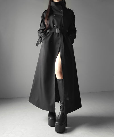 ２WAYスタンドカラーオーバーロングトレンチコート ／ 2WAY stand collar over long trench coat