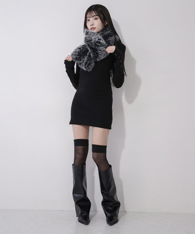 フェイクファーボリュームロングマフラー ／ fake fur volume long muffler