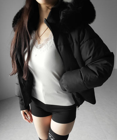 【 微起毛 】レーストリムタイトリブ長袖Ｔシャツ ／ lace trim tight rib long sleeve T-shirt