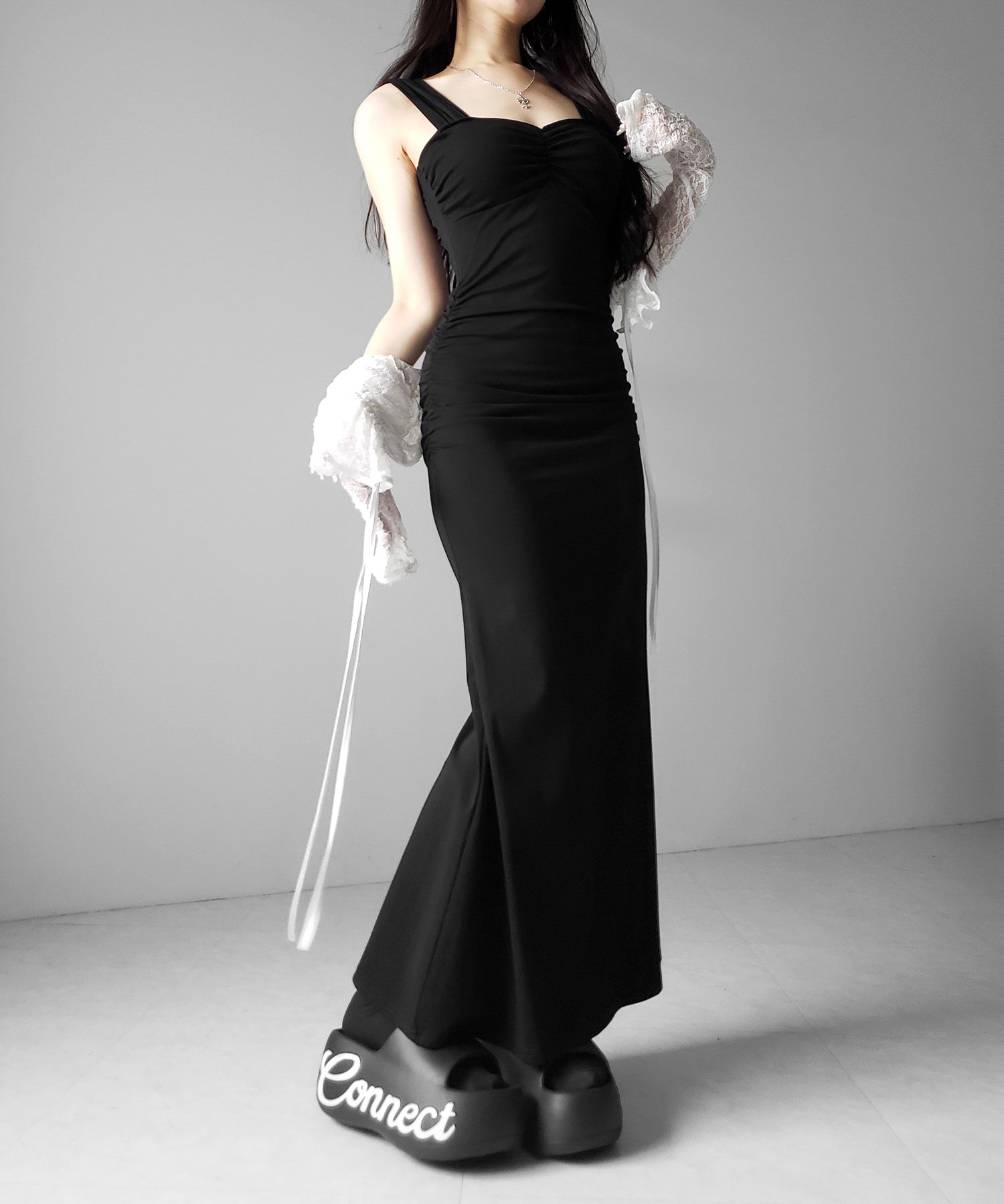 シャーリングロングタイトマーメイドキャミワンピ ／ shirring long tight mermaid cami onepiece