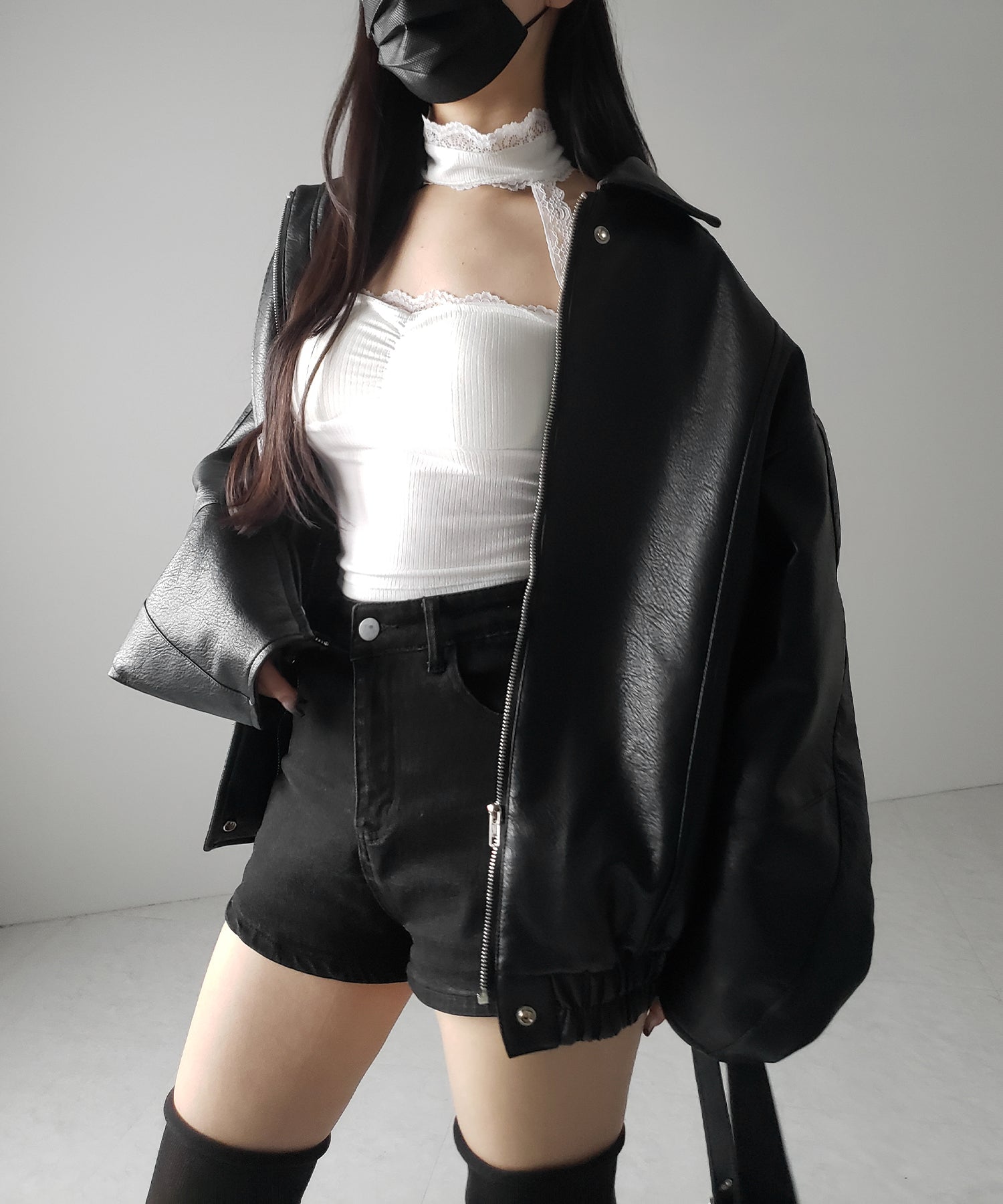 【 ２color ／ カップ付 】レースチョーカーストラップリブキャミソール ／ lace choker strap lib camisole