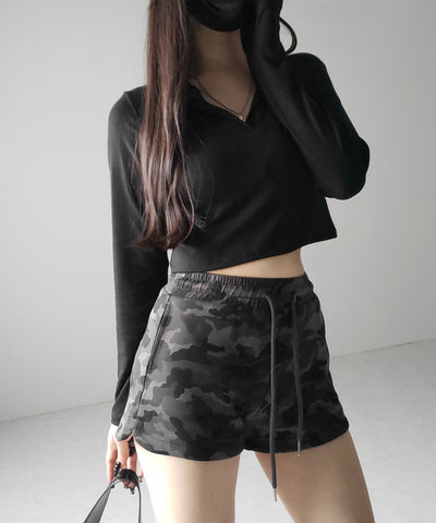 【 ２color 】ヴィンテージカモフラタイトショートパンツ ／ Vintage camouflage tight short pants