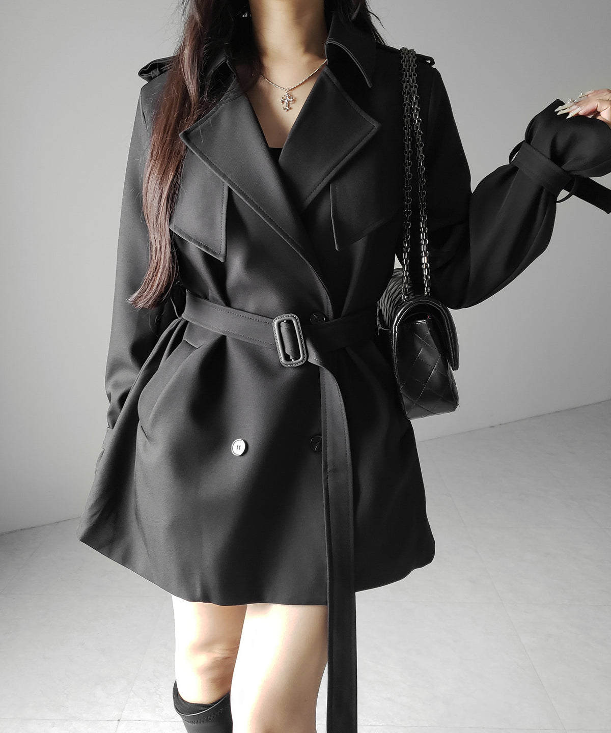 ウエストマークレディミドルトレンチコート ／ waistmark lady middle trench coat