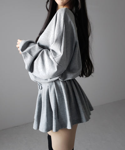 オーバースウェットフレアミニワンピース ／ over sweat flare mini onepiece
