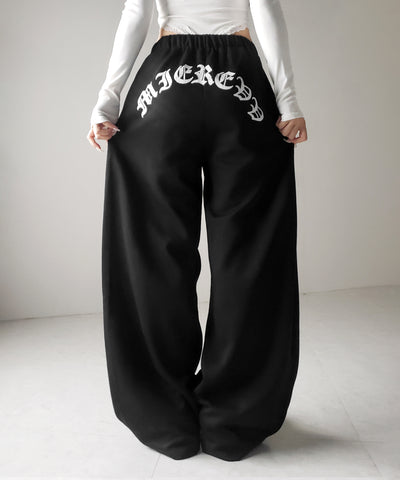 グランジロゴバックプリントスウェットワイドパンツ ／ grunge logo back print sweat wide pants