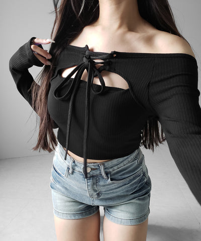 ハイウエストタイトデニムショートパンツ ／ high waist tight short pants