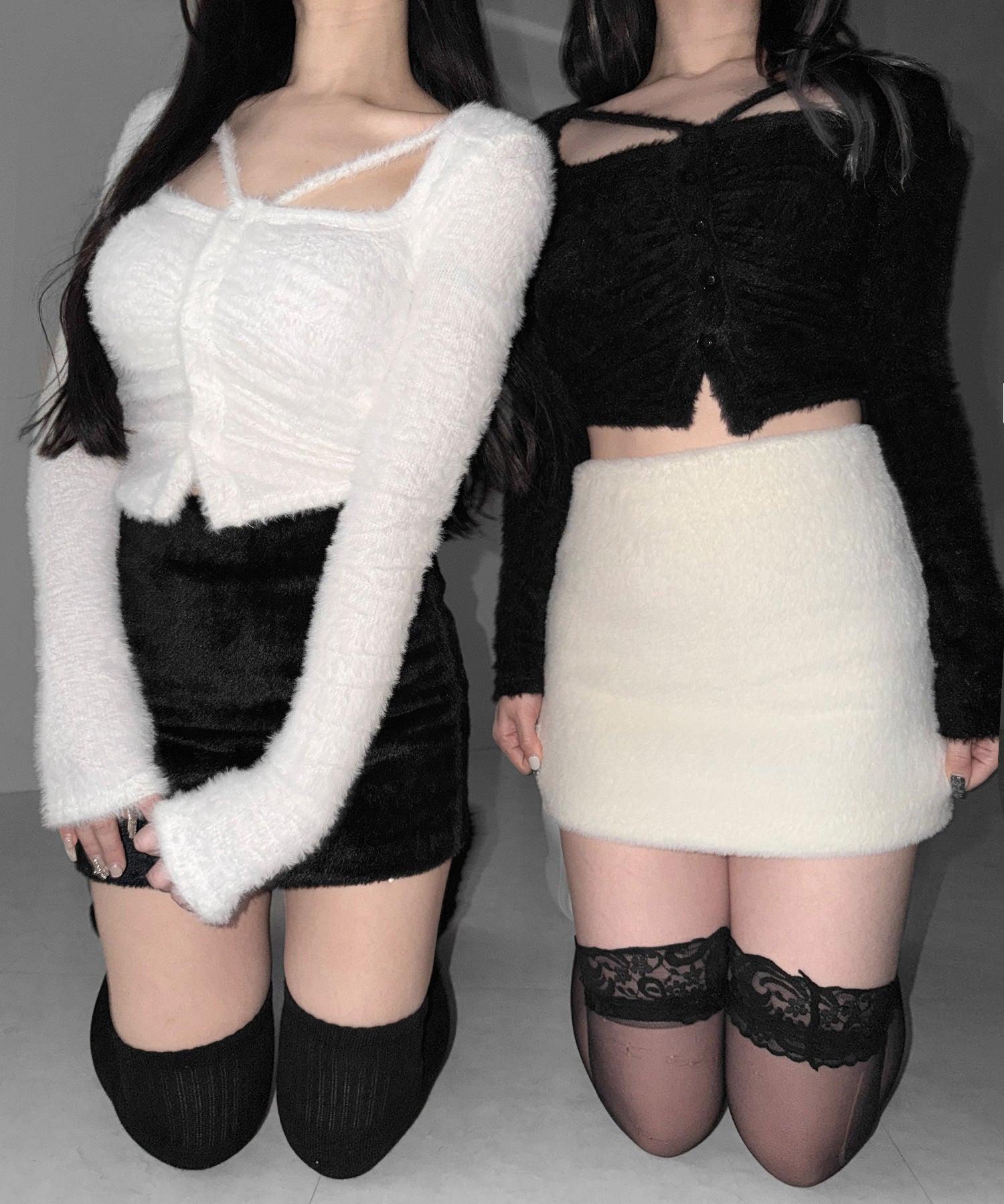 ハイウエストシャギータイトミニスカート ／ high waist shaggy tight mini skirt