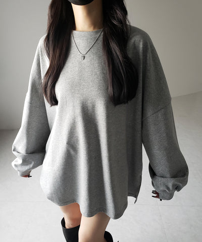 【 ３color 】ボリュームスリーブBIGスウェットロンＴ ／ big sweat long Tee