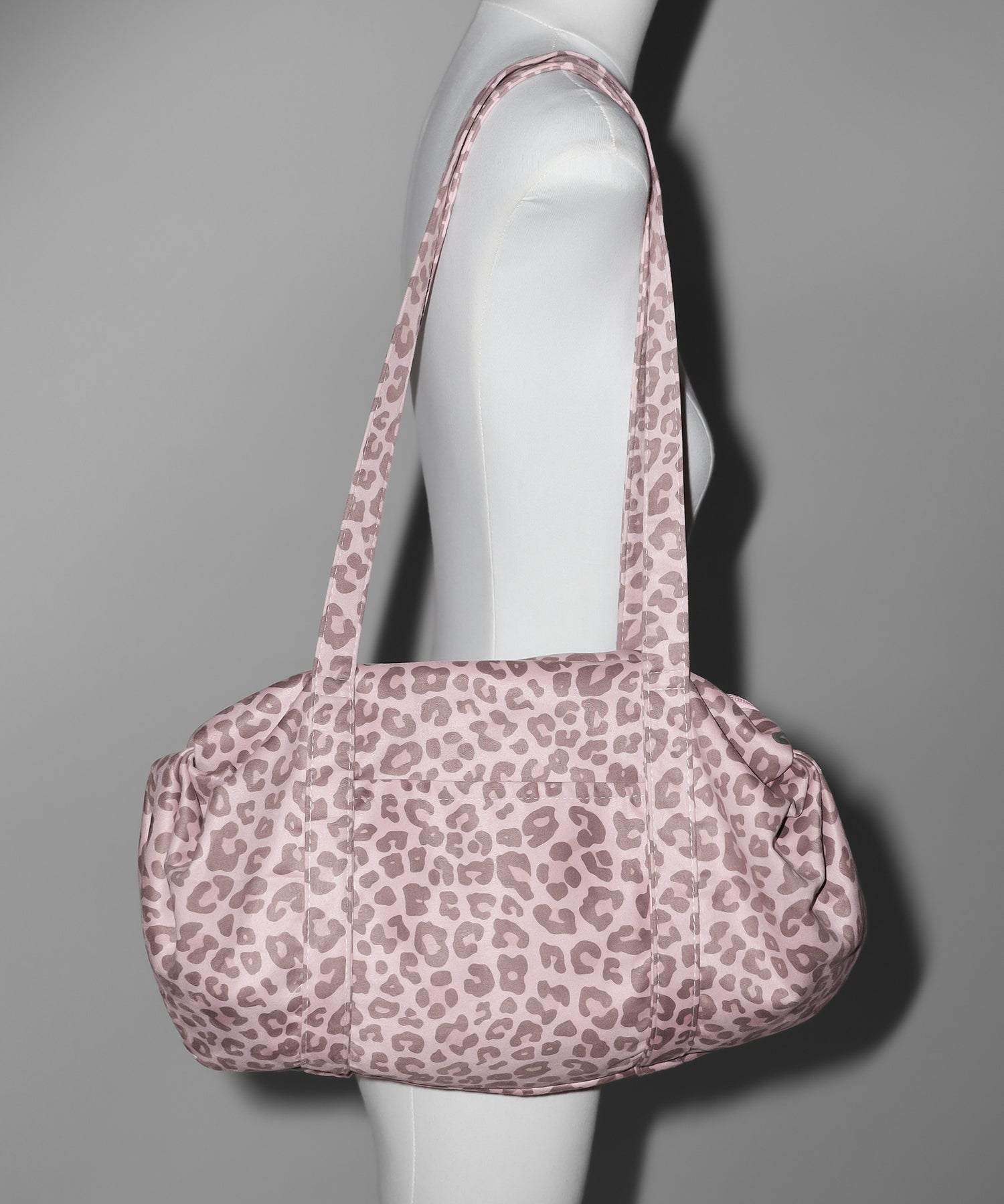 ヴィンテージライクピンクレオパードミニボストンショルダーバッグ　／ vintage like pink leopard mini boston shoulder bag