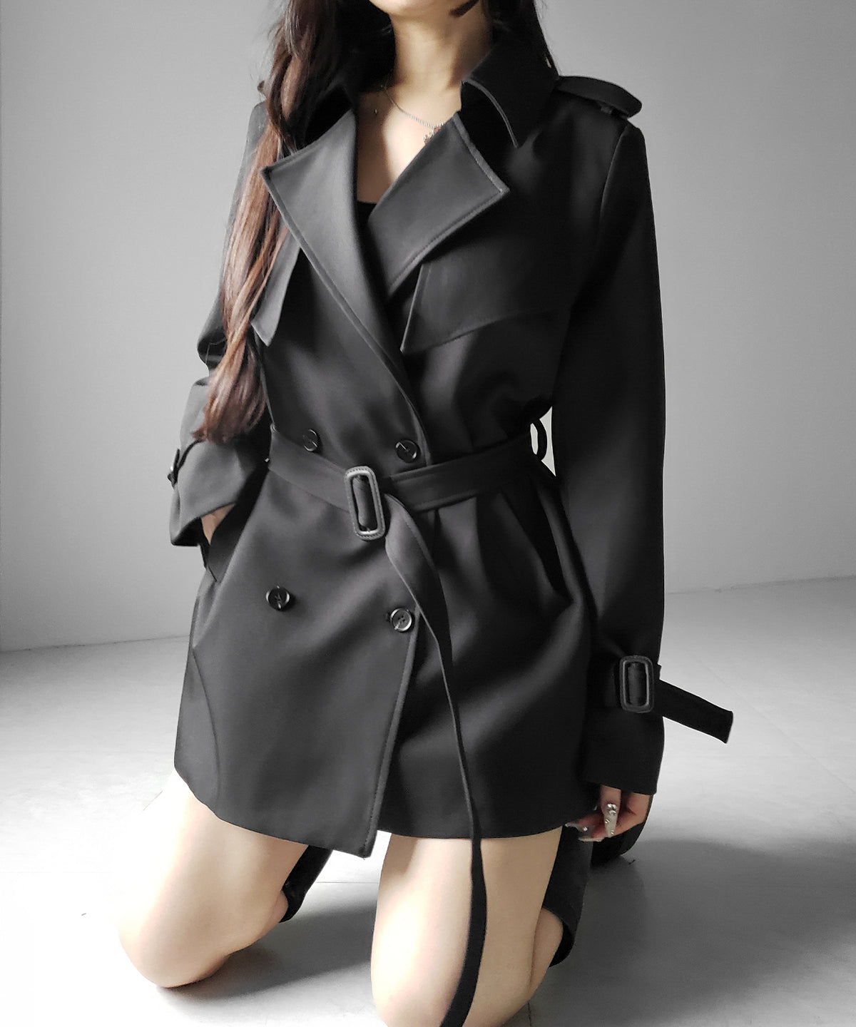 ウエストマークレディミドルトレンチコート ／ waistmark lady middle trench coat