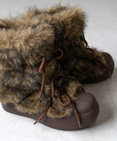 【 ２color 】ボリュームフェイクファーブーツ ／ volume fake fur boots