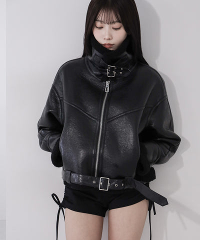 B-3ヴィンテージレザーボアムートンジャケット ／ B-3 vintage leather boa mouton jacket