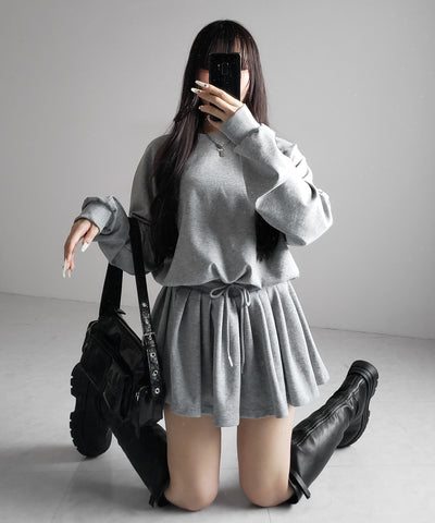 オーバースウェットフレアミニワンピース ／ over sweat flare mini onepiece
