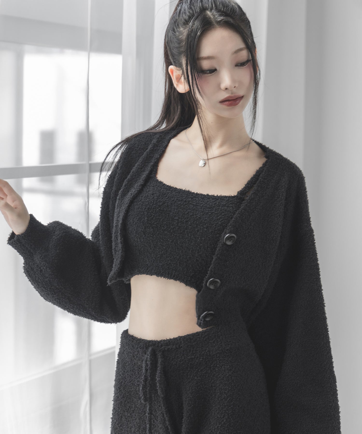 【セットアップ可能 】マシュマロタッチショートカーディガン ／ marshmallow touch short cardigan