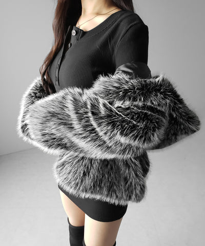 裏起毛ヘンリーネックタイトミニワンピース ／ urakimo henley neck tight mini onepiece